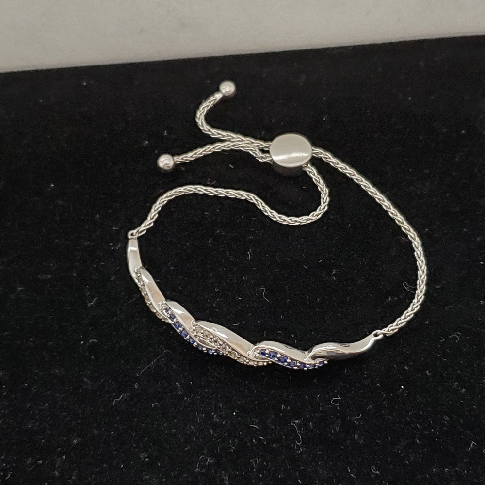 Sterling Sapphire Bolo Bracelet  (Fits up to 8 1/4” Wrist) - Picture 10 of 16